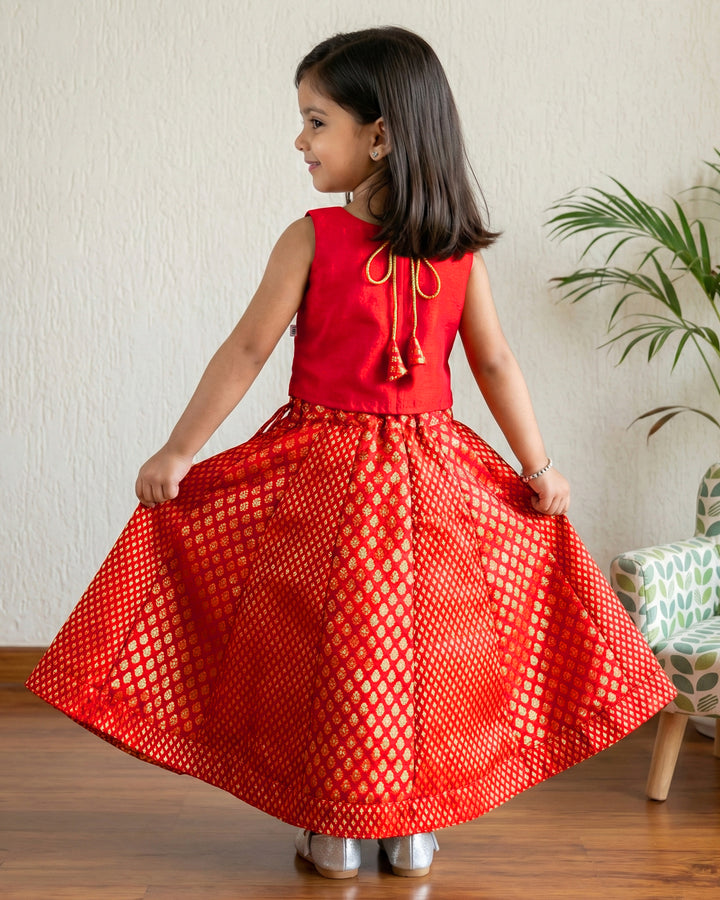 Red pure silk brocade lehenga choli baby girls birthday dress

Baby girls red silk lehenga choli ethnic partywear

Handcrafted red brocade lehenga set for baby girl

Traditional wedding lehenga choli for baby girls red

Premium baby girl birthday dress red lehenga choli

South Indian baby girl silk lehenga choli festive wear

Red brocade silk lehenga with handwork blouse baby girl

Baby girl designer lehenga choli red birthday party dress