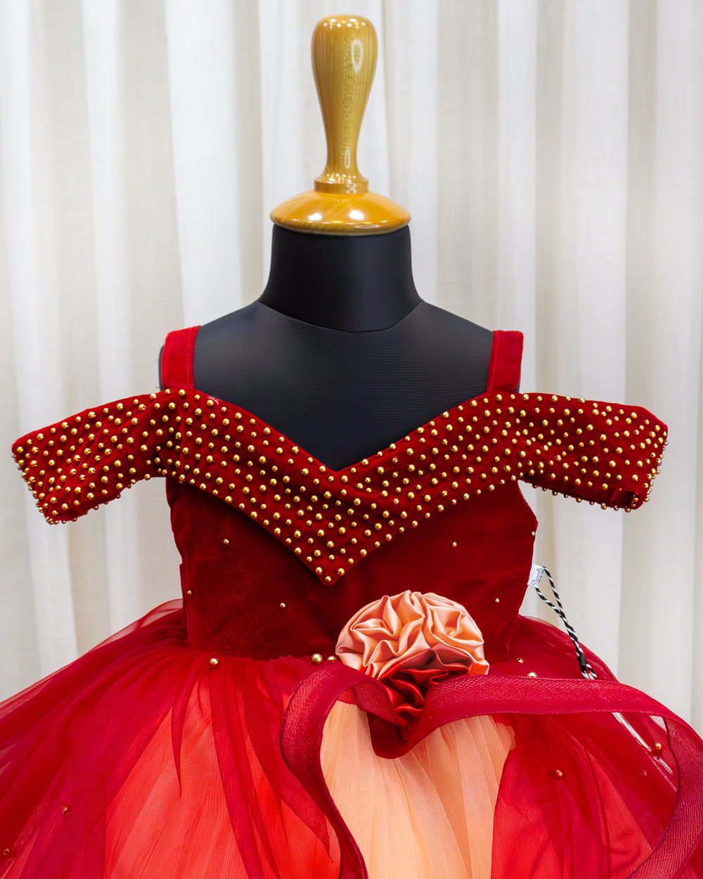 baby girls reddish maroon coral birthday party wear full gown

kids heavy partywear gown for birthday function

toddler girl premium birthday dress long gown

designer baby girl full length party dress maroon coral

girls birthday photoshoot gown heavy work