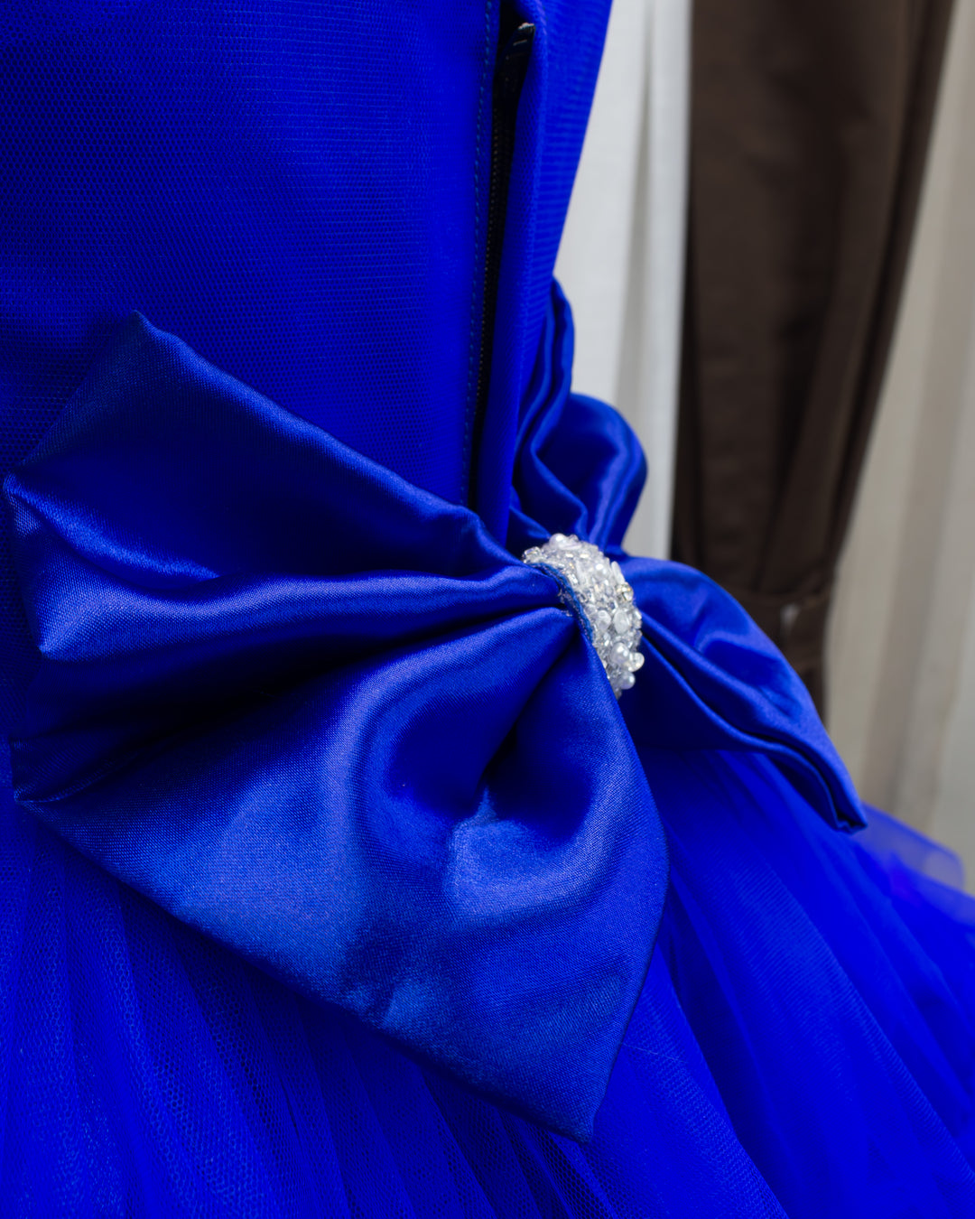 royal blue birthday dress for baby girls, handwork party wear frock, premium kids birthday outfit, baby girls royal blue frock 1st birthday, stanwells kids dress, comfortable soft lining