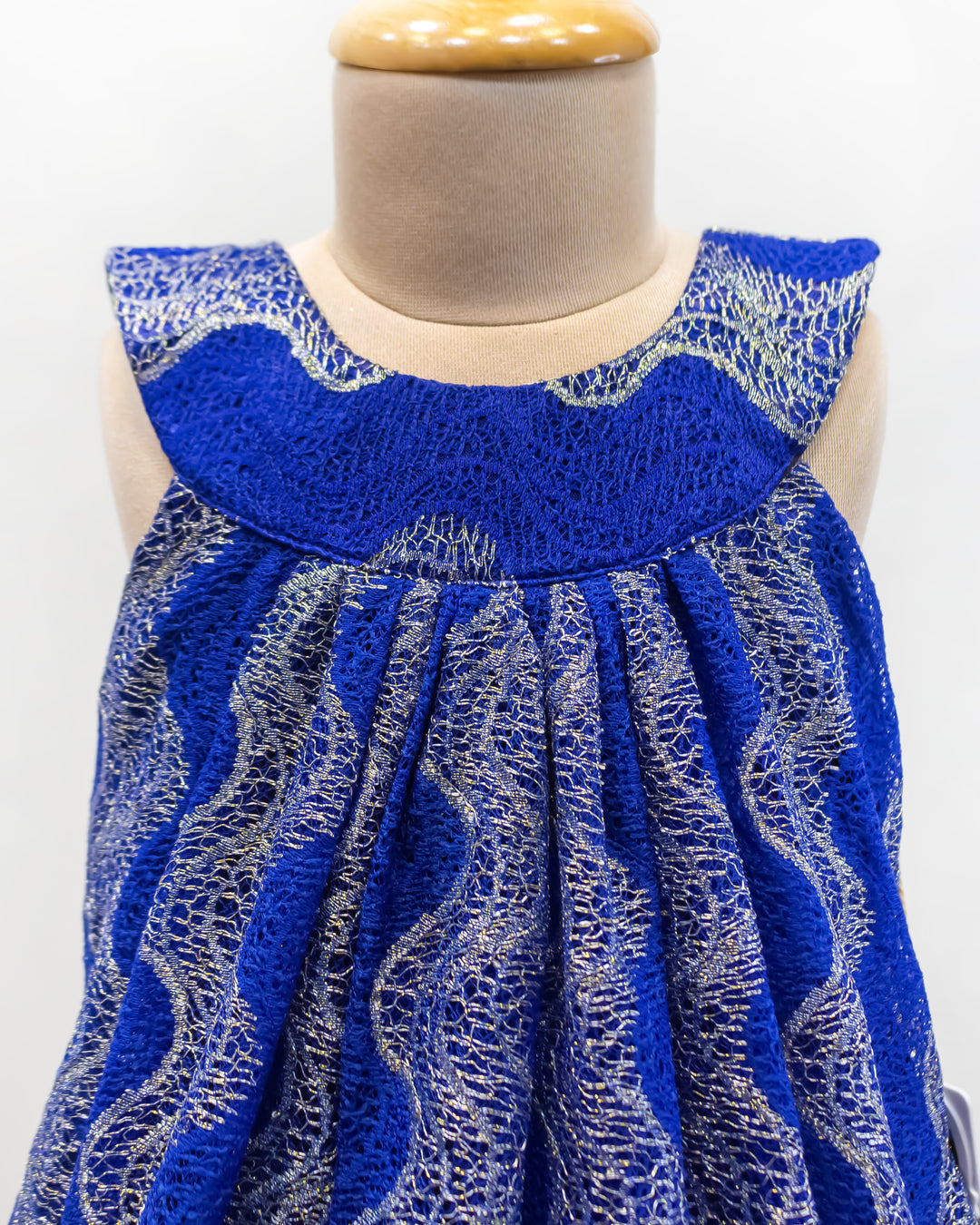 Royal blue sleeveless western baby girls birthday dress, stylish partywear frock for kids, premium designer dress, Stanwells Kids