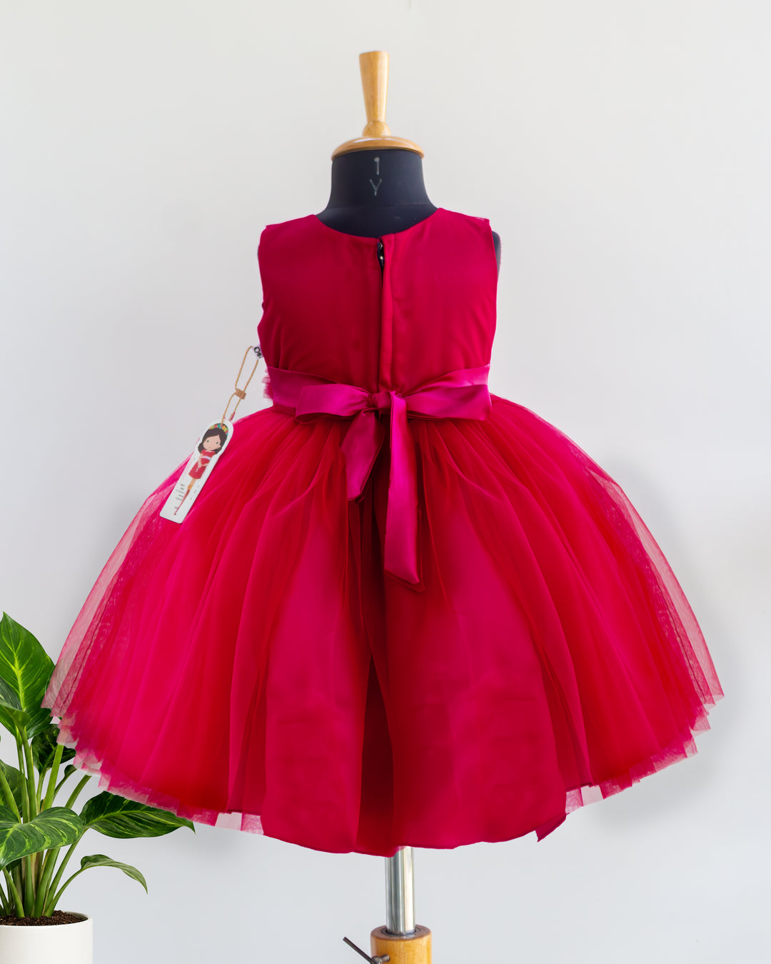 Ruby Red Festive Party Dress with Handwork for Baby Girl – Stanwells Kids