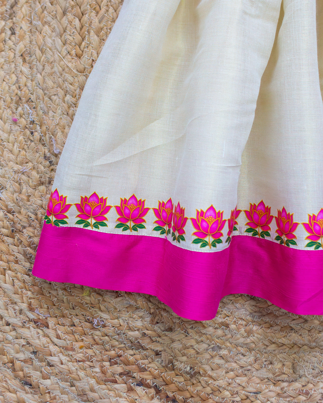 Soft Lined Golden Tissue Frock – Onam Wear for Baby Girl – Stanwells Kids