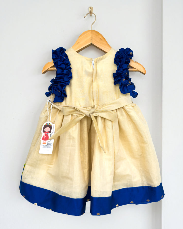 Sandal shade peacock Onam frock full look for baby girl – Stanwells Kids