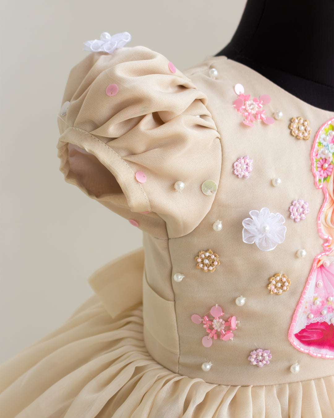 Sandal organza princess theme frock layered skirt full view – Stanwells Kids