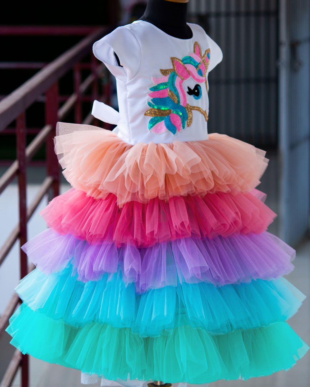 Birthday Dresses for Baby Girls Unicorn Theme Step Frock