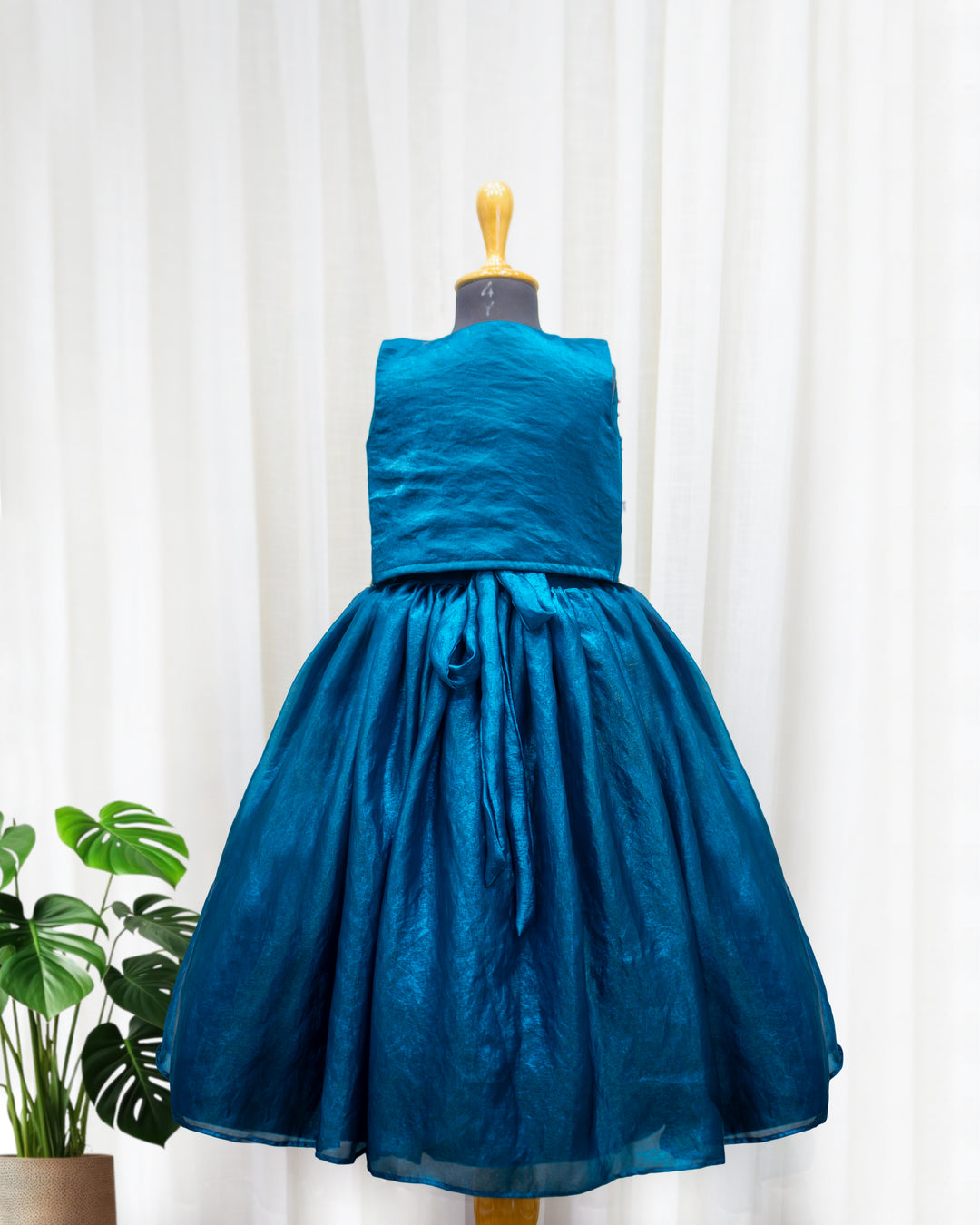 Teal blue ethnic gown for baby girls, handwork jacket partywear, premium birthday dress, Stanwells Kids