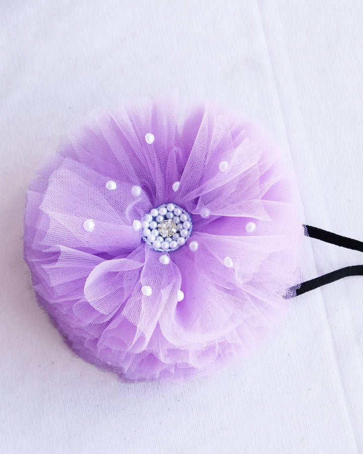 Lilac Shade Handwork Pleated Ruffles Floor Length Gown