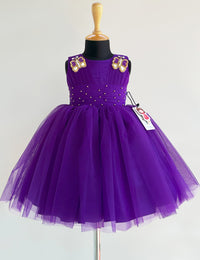 Violet Pleated Handwork Butterfly Theme Frock for Baby Girl – Stanwells Kids