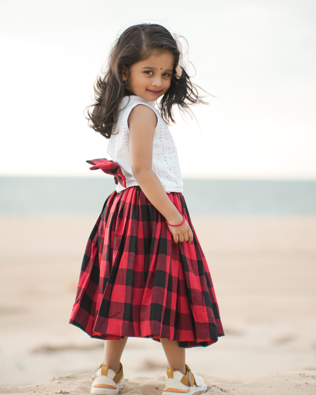 strapless open back dress White & Red Christmas Outfit Skirt & Top – Baby Girls Birthday Dress –  Stanwells Kids