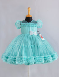 Pastel Blue Handwork Pearl Applique Frock for Baby Girl – Stanwells Kids