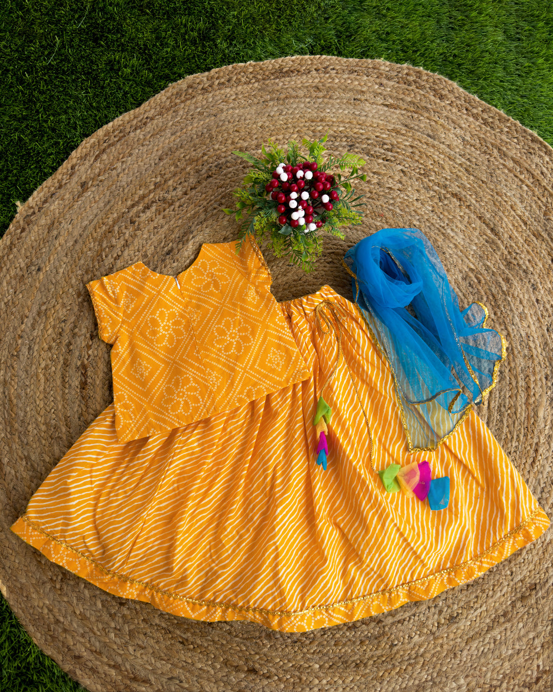 yellow printed cotton lehenga choli, stanwells kids, baby girls dresses online. ethnic lehenga cholis, cotton dresses for kids