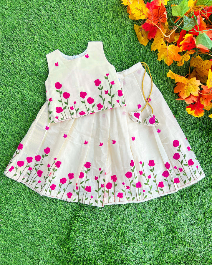 cream pink baby girl birthday dress, lehenga choli for kids, baby girls party wear dress, traditional kids lehenga