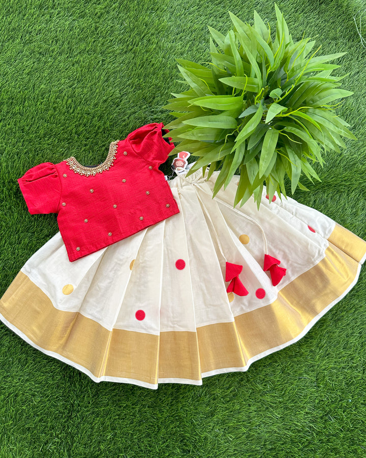 kids lehenga cholis, onam 2024, onam arrivals for kids, stanwells kids, printede kerala dresses, handwork blouse