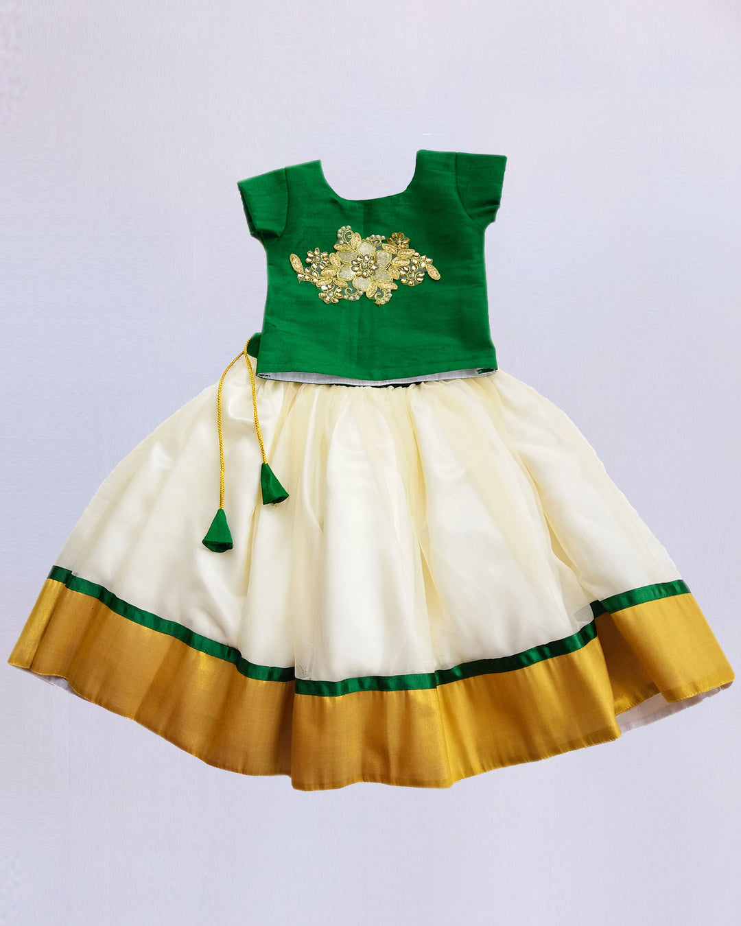 green sandal cream kerala simple lehenga choli onam dresses vishu dresses kids online stanwells kids 