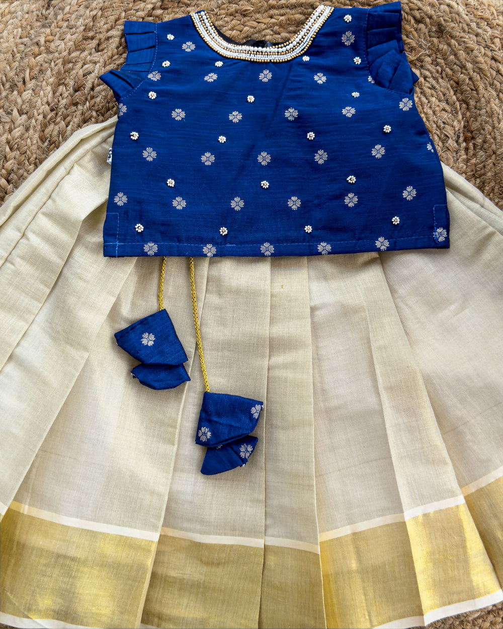 blue kids lehenga choli kerala onam kasavu skirt and top baby girls kerala set stanwells kids handwork lehenga choli for girls kids traditional dresses online buy