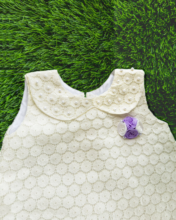 Off-white Shade Crocia A- line Party Perfect Frock