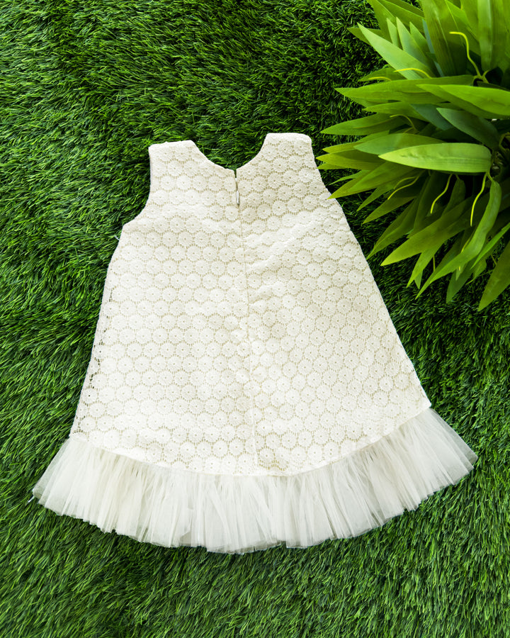 Off-white Shade Crocia A- line Party Perfect Frock