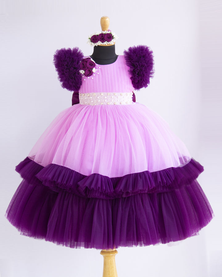 stanwells kids lavender and purple full length dresses