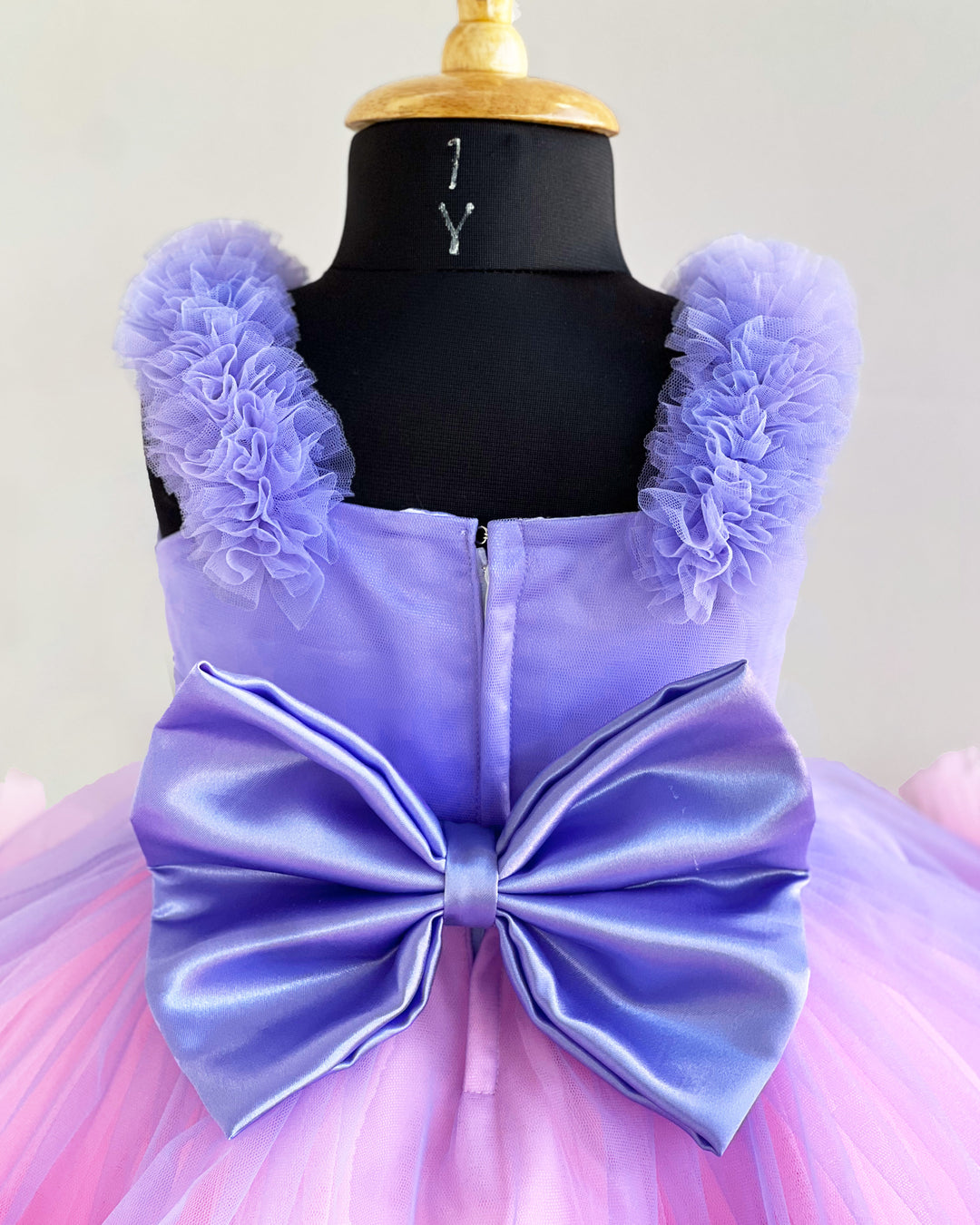 Lavender and Baby Pink Ruffled Birthday Frock – Partywear Dress for Girls by Stanwells Kids