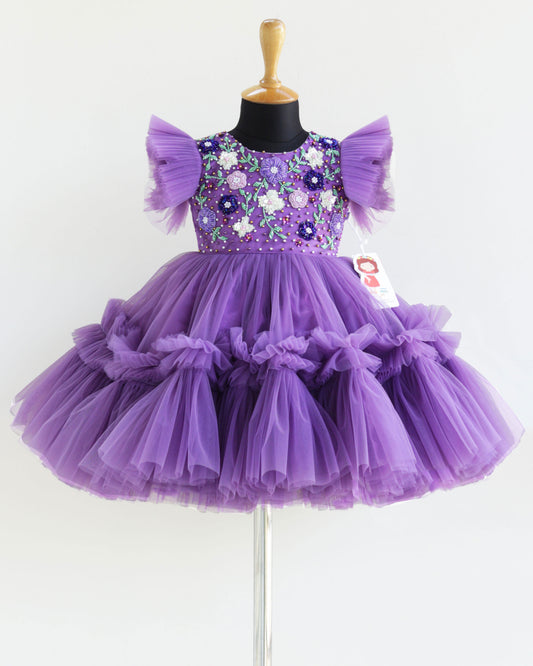 pastel lavender frock | girls dresses | handwork frocks | birthday dresses | 1st birthday frocks | online buy | nakshatra kids | liandli | janyas closet |