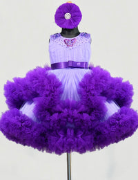 Lavender Violet Heavy Ruffles Birthday Frock for Baby Girl – Stanwells Kids