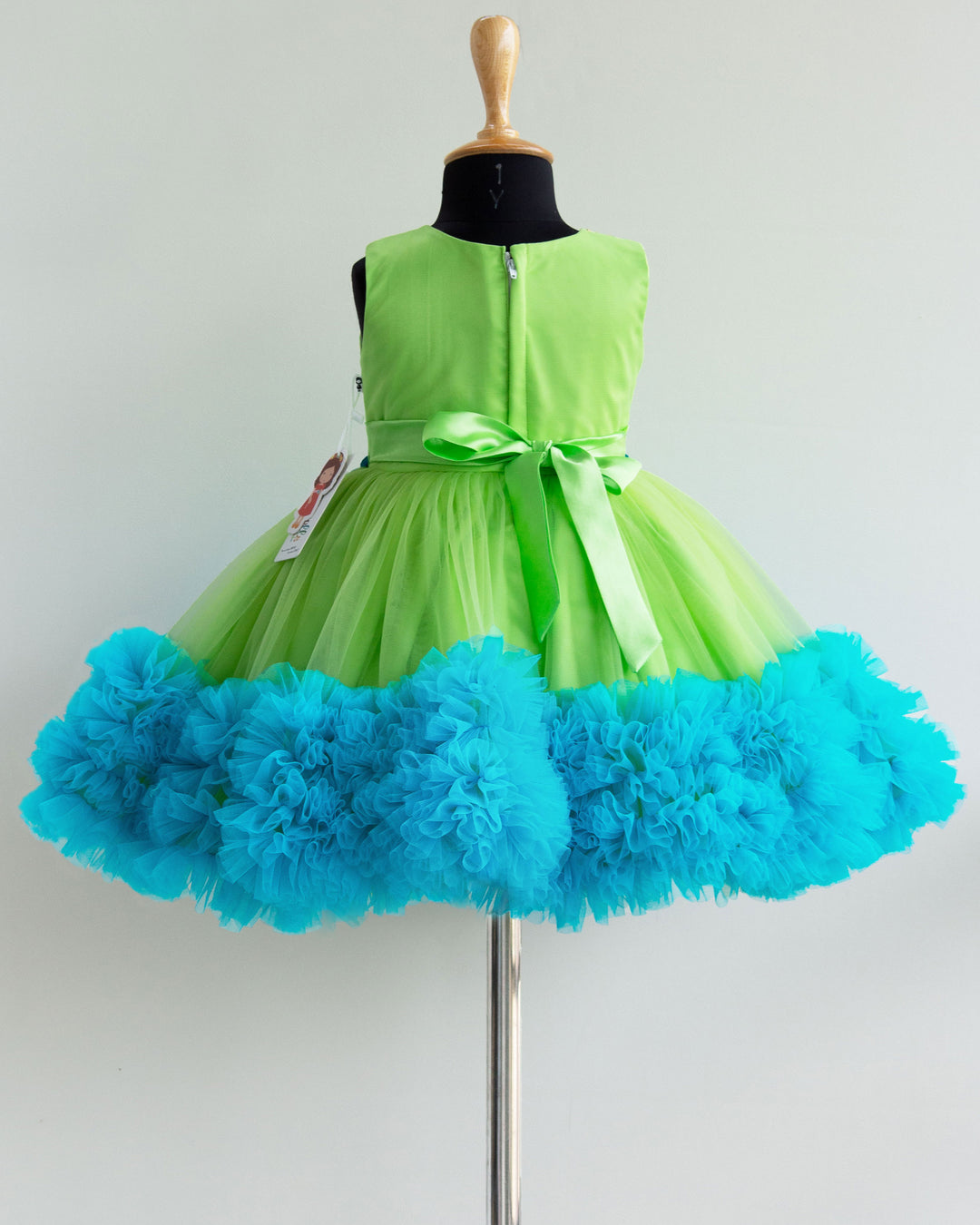 Lime Green & Sky Blue Combo Handwork Party Perfect Ruffles Birthday Fr Stanwells Kids Lime Green & Sky Blue Combo Handwork Party Perfect Ruffles Birthday Fr Stanwells Kids