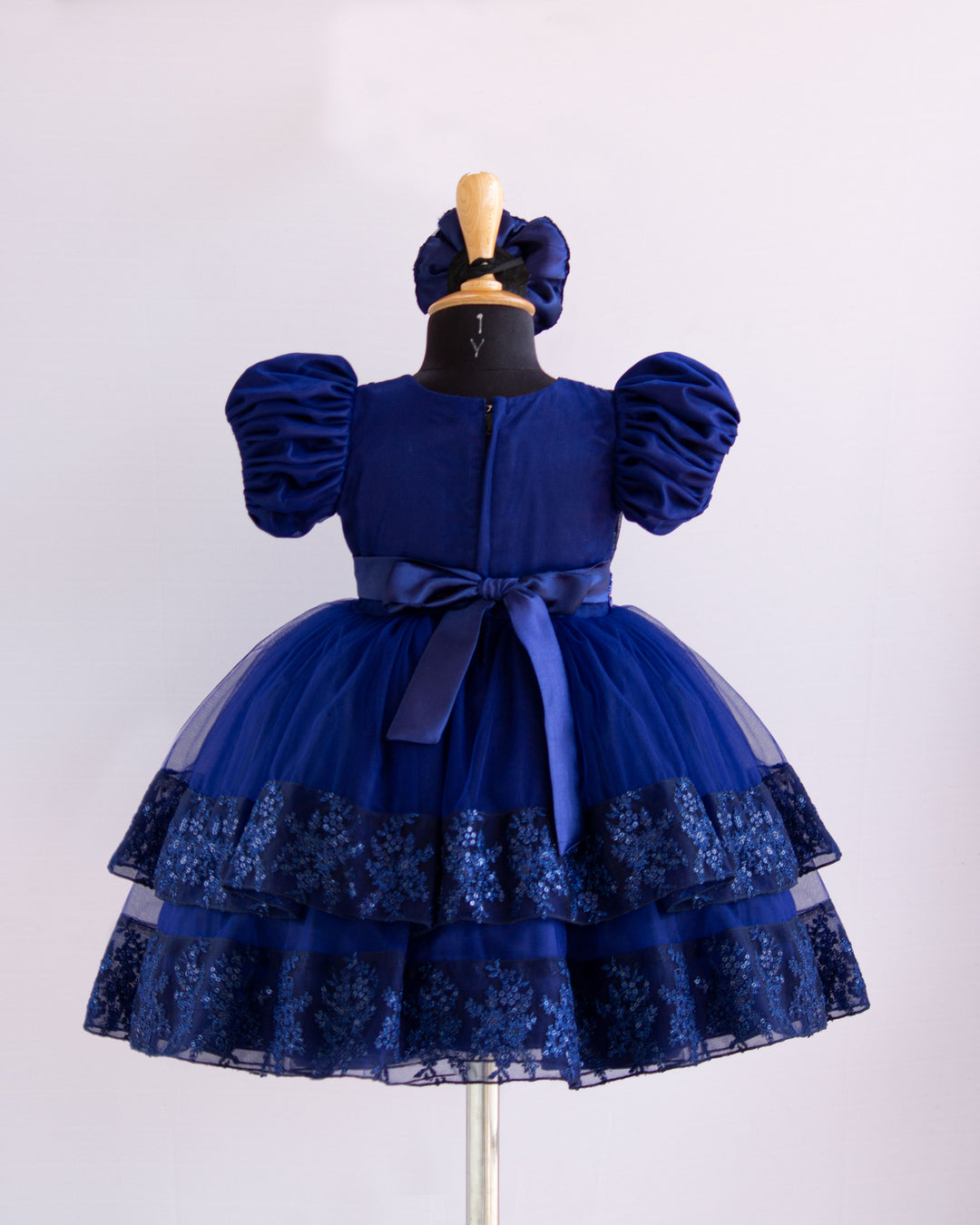 navyblue baby girls partywear evening frock for occassions with long sleeves kids clothing infant partywear frocks