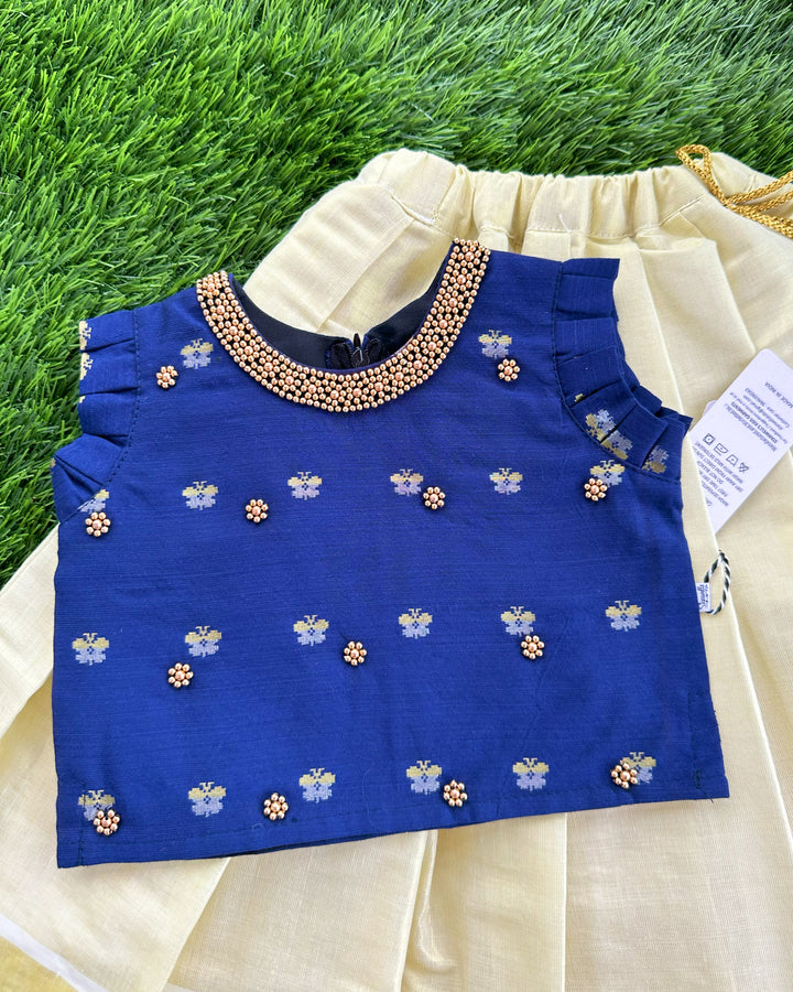 stanwells kids, blue dresses or kids, lehenga choli for kids, onam collections for baby girls, ethnic dressesf for kids, nakshatra kids