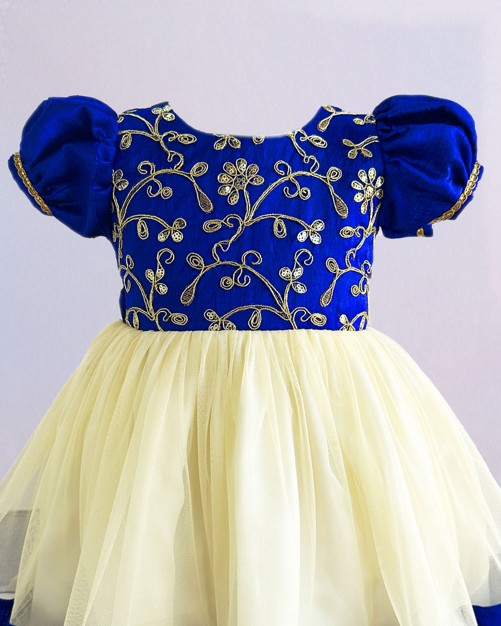 offwhite royalblue embroidery baby girls dresses kids clothing girls fashion 1-2 years 2-3 3-4 4-5 5-6 6-7 7-8 dresses