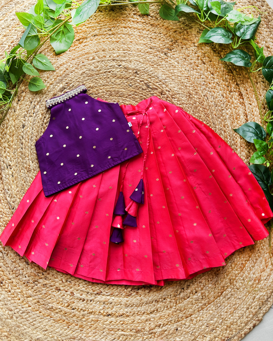 Peach violet shade baby girls birthday dress, handwork lehenga choli, traditional kids party wear, baby girl ethnic outfit