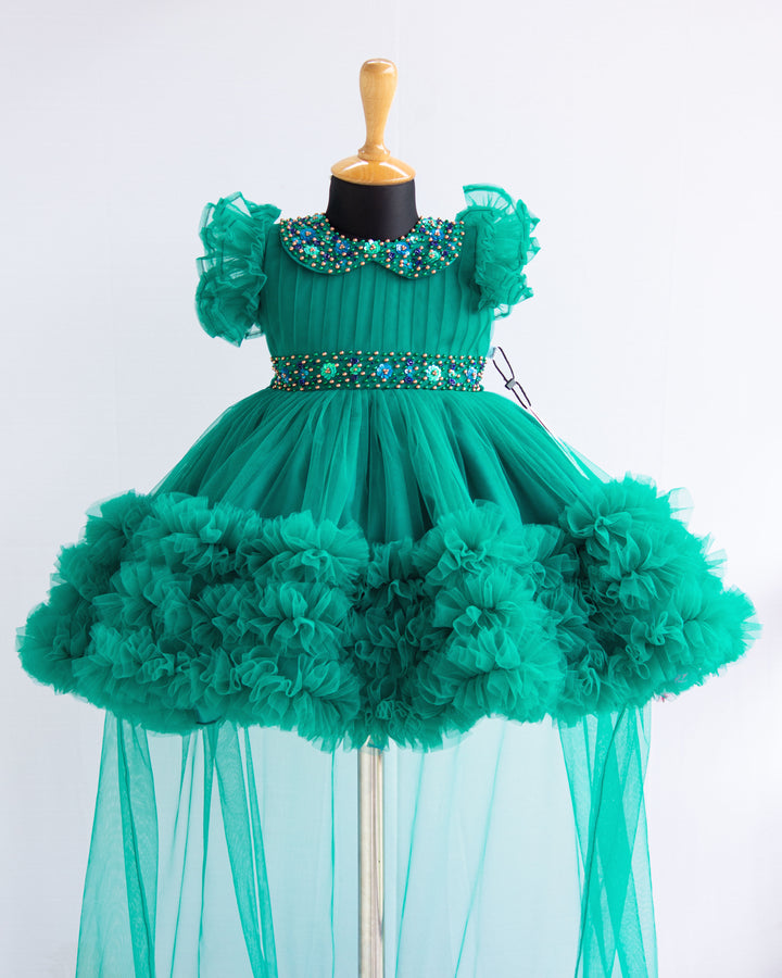 peacock frock for baby girls stanwells kids handwork birthday partywear frock for baby girls