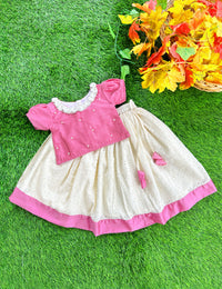 Pink Cream Hakoba Cotton Ethnic Lehenga Choli for Baby Girl – Stanwells Kids