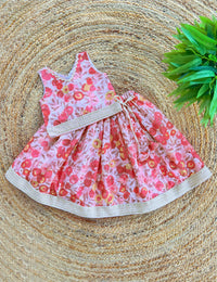 Pink Floral Printed Cotton Hakoba Lehenga Choli for Baby Girl – Stanwells Kids