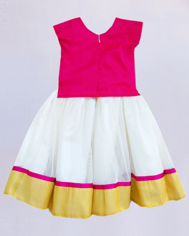 pink applique traditional lehenga choli for baby girls kids clothing stanwells kids premium pattu pavadai