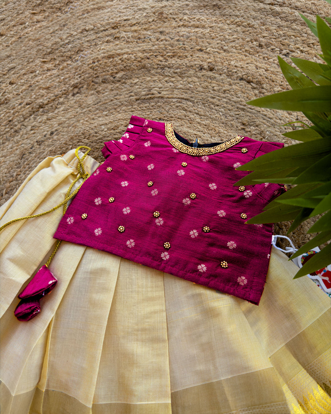 pink baby girls kerala skirt and top stanwells kids vishu special dresses online buy onam special collections girls pattu pavadai traditional kerala
