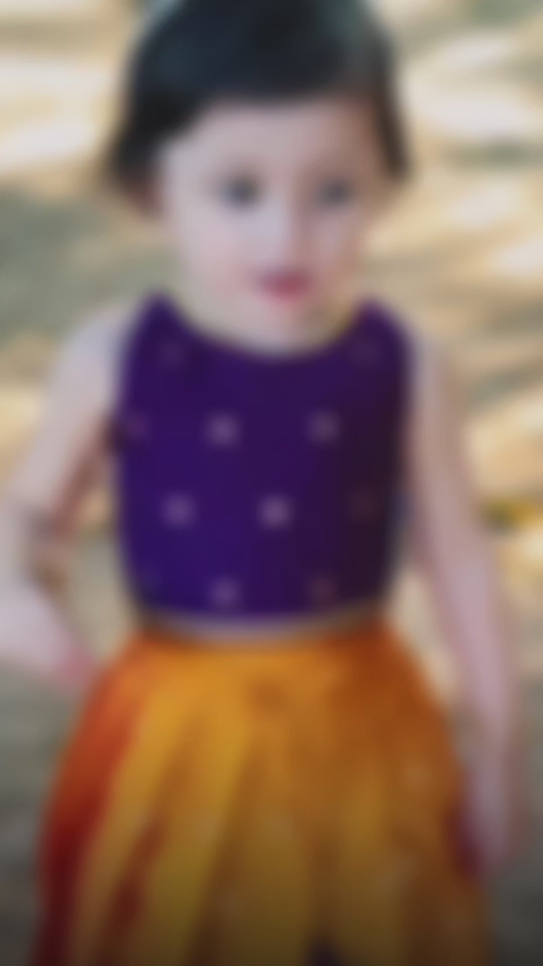 Violet mango yellow silk lehenga choli for baby girls, festive ethnic wear, birthday dress for girls, traditional kids outfit