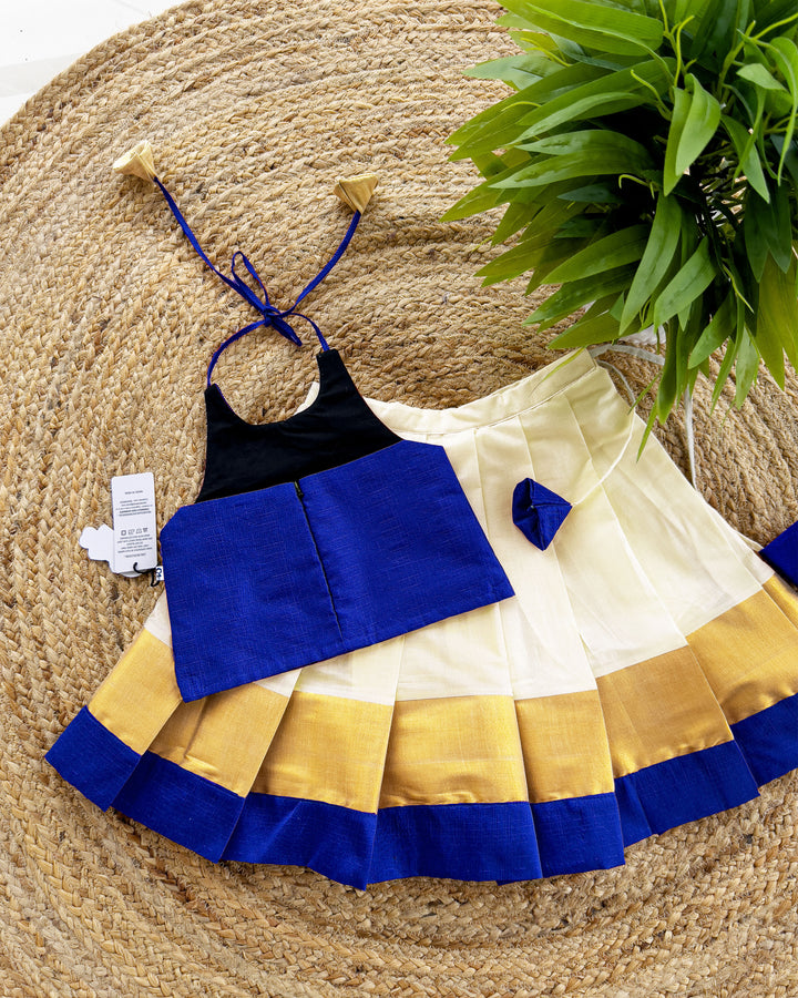 blue lehenga | royalblue kids dresses | stanwells kids | handwork lehenga choli | onam dresses for kids | kerala kasavu dresses | diwali special | festival kids dresses | budget buy dresses | kasavu dresses | handwork lehenga cholis | halterneck lehenga choli 