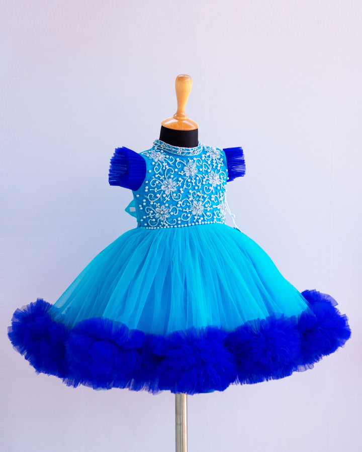 blue colour frock baby girls online shopping birthday dresses online stanwells kids handwork dresses for kids