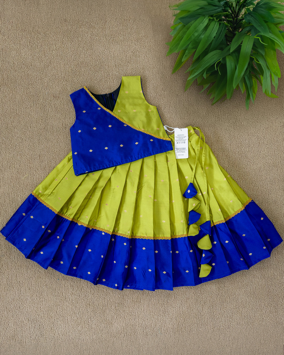 Lehenga Choli for Baby Girls Royal Blue Green Silk Dress Stanwells Kids Lehenga Choli for Baby Girls Royal Blue Green Silk Dress Stanwells Kids