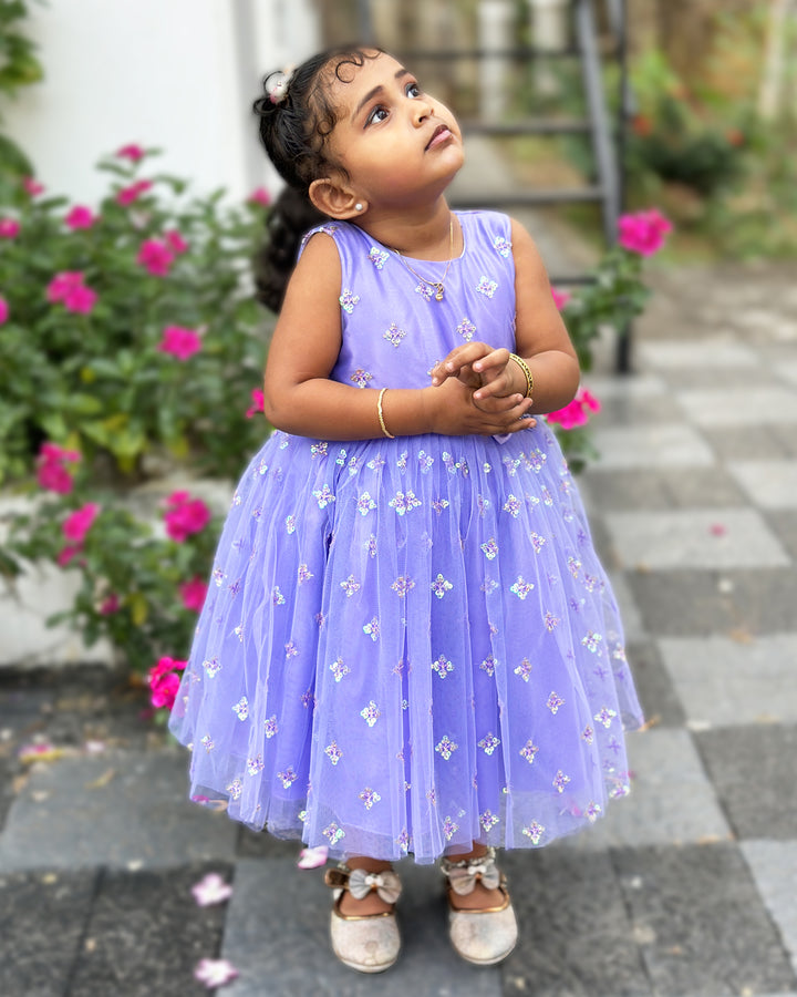 Lavender sequin embroidery frock for baby girls

Partywear birthday dress for toddlers

Elegant lavender birthday frock for girls

Sequin embellished dress for kids

Baby girls festive wear frock

Stanwells Kids lavender party dress

Designer sequin birthday outfit for baby girls