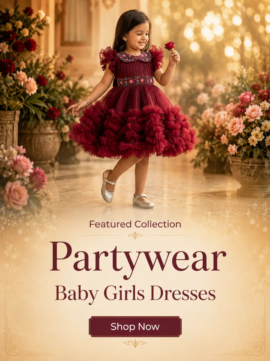 Stanwells Kids, baby girl dresses online India, kids party wear dresses, birthday frocks for girls, designer kids wear, ethnic wear for baby girls, girls gowns, lehenga choli for kids, premium kids fashion