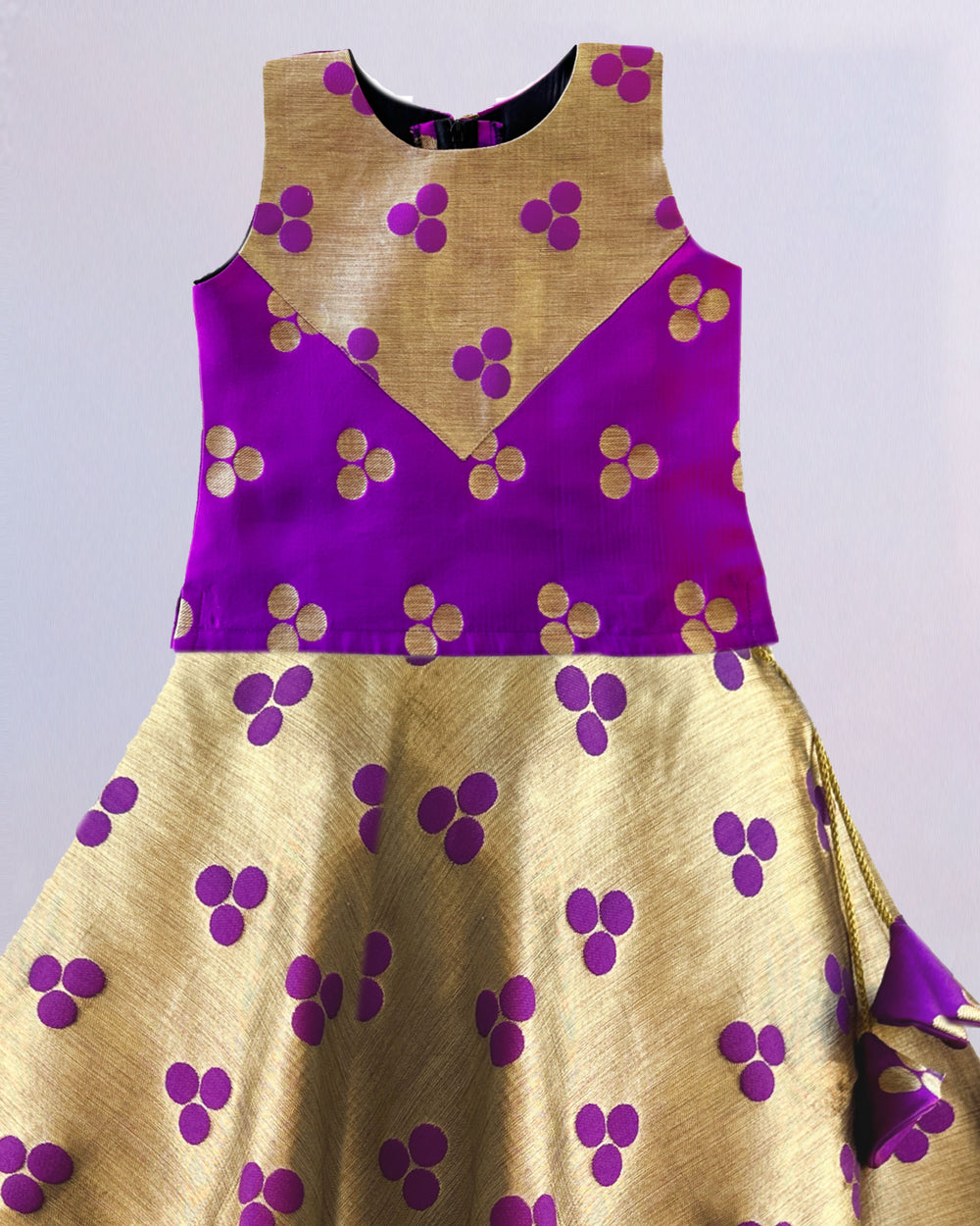 violet polka dotted shimmer silk lehengaa choli baby girls stanwells kids gagra choli ethnic south indian kids dresses