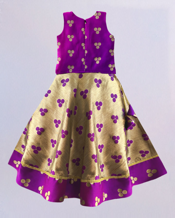 violet polka dotted shimmer silk lehengaa choli baby girls stanwells kids gagra choli ethnic south indian kids dresses