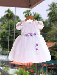 White Shade Handwork Casual & Party Perfect Flower Frock