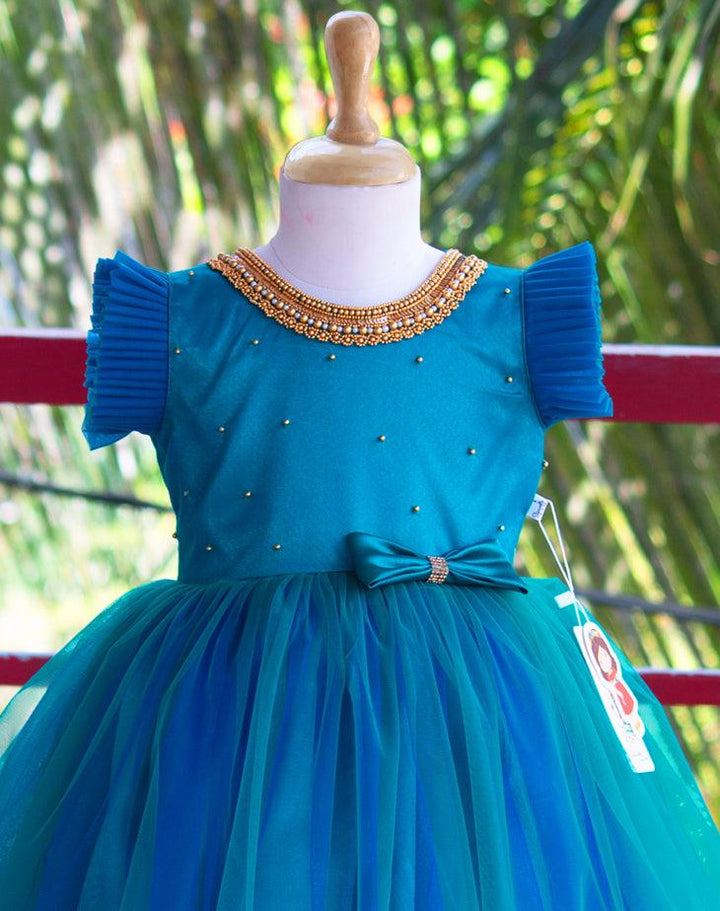 Peacock handworked Bow Frock