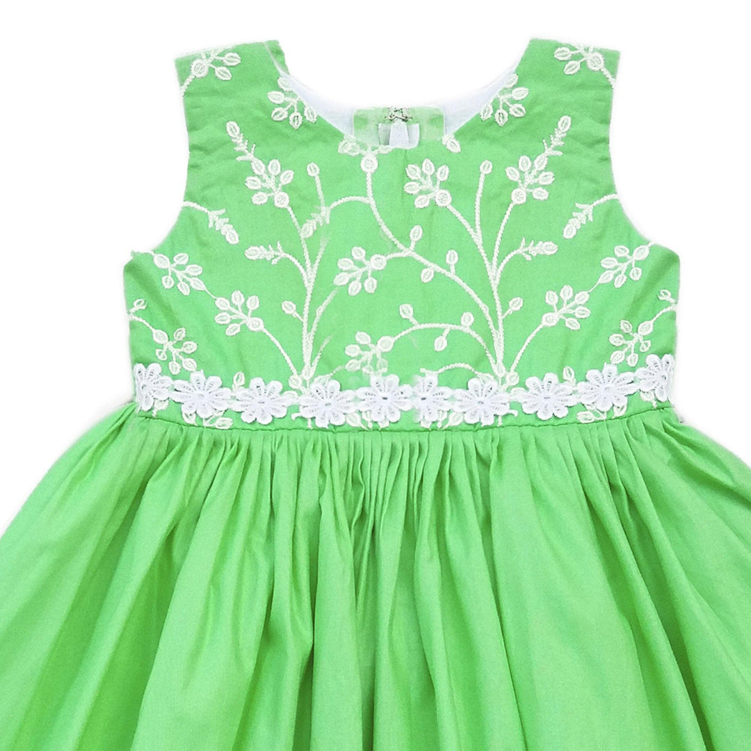 Green and White combo  Cotton Knee Length - Stanwells Kids