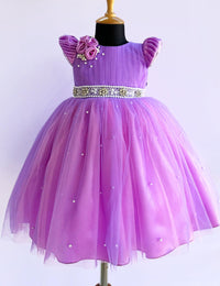 Lilac Lavender Combo Handwork Layered Birthday Frock for Baby Girl – Stanwells Kids