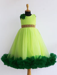 Light Green Pleated Ruffles Birthday Gown for Baby Girl – Stanwells Kids